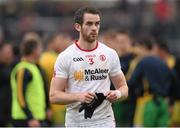 17 May 2015; A dejected Ronan McNamee, Tyrone, following his side's defeat. Ulster GAA Football Senior Championship, Preliminary Round, Donegal v Tyrone. MacCumhaill Park, Ballybofey, Co. Donegal. Picture credit: Stephen McCarthy / SPORTSFILE