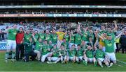 6 June 2015; Fermanagh players celebrate with the Lory Meagher Cup. Lory Meagher Cup Final, Sligo v Fermanagh. Croke Park, Dublin. Picture credit: Matt Browne / SPORTSFILE