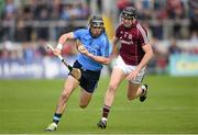 6 June 2015; Danny Sutcliffe, Dublin, in action against Joseph Cooney, Galway. Leinster GAA Hurling Senior Championship Quarter-Final Replay, Dublin v Galway. O'Connor Park, Tullamore, Co. Offaly. Picture credit: Stephen McCarthy / SPORTSFILE