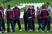 6 June 2015; England players with manager Roy Hodgson on the pitch at the Aviva Staduim, Lansdowne Road, Dublin. Picture credit: David Maher / SPORTSFILE