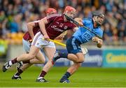 6 June 2015; Shane Durkin, Dublin, in action against Joe Canning, Galway. Leinster GAA Hurling Senior Championship Quarter-Final Replay, Dublin v Galway. O'Connor Park, Tullamore, Co. Offaly. Picture credit: Piaras Ó Mídheach / SPORTSFILE