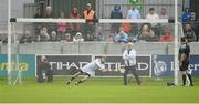 6 June 2015; Galway goalkeeper Colm Callanan saves a penalty from Dublin's Paul Ryan in the first half. Leinster GAA Hurling Senior Championship Quarter-Final Replay, Dublin v Galway. O'Connor Park, Tullamore, Co. Offaly. Picture credit: Piaras Ó Mídheach / SPORTSFILE