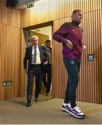 6 June 2015; England manager Roy Hodgson and Wayne Rooney arriving for a press conference. Aviva Staduim, Lansdowne Road, Dublin. Picture credit: David Maher / SPORTSFILE