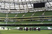 6 June 2015; General view of England players walking on to the pitch at the Aviva Staduim, Lansdowne Road, Dublin. Picture credit: David Maher / SPORTSFILE