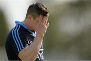6 June 2015; Dublin goalkeeper Alan Nolan dejected after the game. Leinster GAA Hurling Senior Championship Quarter-Final Replay, Dublin v Galway. O'Connor Park, Tullamore, Co. Offaly. Picture credit: Piaras Ó Mídheach / SPORTSFILE
