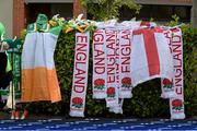 7 June 2015; Flags and scarves for sale outside the stadium ahead of the game. Three International Friendly, Republic of Ireland v England. Aviva Stadium, Lansdowne Road, Dublin. Picture credit: Cody Glenn / SPORTSFILE