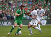 7 June 2015; Daryl Murphy, Republic of Ireland, in action against Jack Wiltshire, England. Three International Friendly, Republic of Ireland v England. Aviva Stadium, Lansdowne Road, Dublin. Photo by Sportsfile