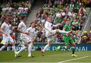 7 June 2015; Wayne Rooney, England, in action against Jeff Kendrick, Republic of Ireland. Three International Friendly, Republic of Ireland v England. Aviva Stadium, Lansdowne Road, Dublin. Photo by Sportsfile