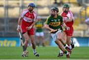 6 June 2015; John Egan, Kerry, in action against Liam Hinphey and Niall Ferris, Derry. Christy Ring Cup Final, Kerry v Derry. Croke Park, Dublin. Picture credit: Matt Browne / SPORTSFILE