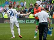 7 June 2015; Wayne Rooney, England and John O'Shea, Republic of Ireland at the end of the game. Three International Friendly, Republic of Ireland v England. Aviva Stadium, Lansdowne Road, Dublin. Picture credit: David Maher / SPORTSFILE