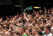 7 June 2015; A Republic of Ireland waves a scarf during the first half. Three International Friendly, Republic of Ireland v England. Aviva Stadium, Lansdowne Road, Dublin. Picture credit: Seb Daly / SPORTSFILE