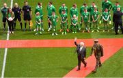 7 June 2015; President of Ireland Michael D Higgins after meeting the teams ahead of the game. Three International Friendly, Republic of Ireland v England. Aviva Stadium, Lansdowne Road, Dublin. Picture credit: Ramsey Cardy / SPORTSFILE