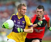 2 August 2008; PJ Banville, Wexford, in action against Colm Murney, Down. All-Ireland Senior Football Championship Qualifier, Round 3, Down v Wexford, Croke Park, Dublin. Picture credit: Oliver McVeigh / SPORTSFILE