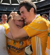 2 August 2008; Ciaran Close, left, and Conor Murphy, Antrim, celebrate after the game. Tommy Murphy Cup Final, Antrim v Wicklow, Croke Park, Dublin. Picture credit: Matt Browne / SPORTSFILE