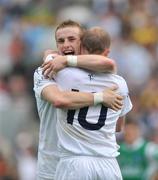 3 August 2008; Alan Smyth, left, and James Kavanagh, Kildare, celebrate at the end of the game. All-Ireland Senior Football Championship Qualifier, Round 3, Fermanagh v Kildare, Croke Park, Dublin. Picture credit: David Maher / SPORTSFILE