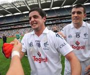3 August 2008; Kildare's Michael Conway, left, and John Doyle celebrate after defeating Fermanagh. All-Ireland Senior Football Championship Qualifier, Round 3, Fermanagh v Kildare, Croke Park, Dublin. Picture credit: Brian Lawless / SPORTSFILE