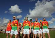 3 August 2008; The Carlow players stand for the National Anthem. Christy Ring Cup Final, Westmeath v Carlow. O'Connor Park, Tullamore, Co. Offaly. Picture credit: Matt Browne / SPORTSFILE
