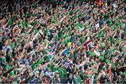 7 June 2015; Republic of Ireland supporters chant for their team during the game. Three International Friendly, Republic of Ireland v England. Aviva Stadium, Lansdowne Road, Dublin. Picture credit: Cody Glenn / SPORTSFILE