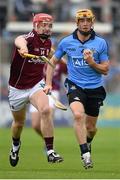 6 June 2015; Paul Schutte, Dublin, in action against Joe Canning, Galway. Leinster GAA Hurling Senior Championship Quarter-Final Replay, Dublin v Galway. O'Connor Park, Tullamore, Co. Offaly. Picture credit: Stephen McCarthy / SPORTSFILE