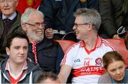 7 June 2015; Joe Brolly, right, and his father Francie enjoying the game. Ulster GAA Football Senior Championship Quarter-Final, Derry v Down. Celtic Park, Derry. Picture credit: Oliver McVeigh / SPORTSFILE