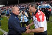7 June 2015; Waterford manager Derek McGrath and Cork manager Jimmy Barry Murphy after the game. Munster GAA Hurling Senior Championship Semi-Final, Waterford v Cork. Semple Stadium, Thurles, Co. Tipperary. Picture credit: Stephen McCarthy / SPORTSFILE