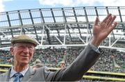 7 June 2015; Former Republic of Ireland manager Jack Charlton is introduced to the crowd before the game. Three International Friendly, Republic of Ireland v England. Aviva Stadium, Lansdowne Road, Dublin. Picture credit: David Maher / SPORTSFILE