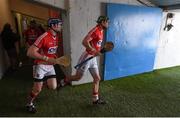 7 June 2015; Damien Cahalane, left, and Brian Murphy, Cork, make their way to the pitch ahead of the game. Munster GAA Hurling Senior Championship Semi-Final, Waterford v Cork. Semple Stadium, Thurles, Co. Tipperary. Picture credit: Stephen McCarthy / SPORTSFILE