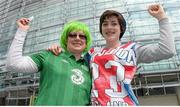 7 June 2015; Clare McGintry Ryan and her daughter Abaigeal Ryan, from Kinvara, Co. Galway, before the match. Three International Friendly, Republic of Ireland v England. Aviva Stadium, Lansdowne Road, Dublin. Picture credit: Cody Glenn / SPORTSFILE