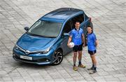8 June 2015; Pictured are Dublin footballers Denis Bastick, left, and Darren Daly celebrating the launch of Summer Showtime for Toyota, the official car partner to Dublin GAA, which begins on 10th June and runs until 13th June. The annual Showtime event will see Toyota showcase its full '152' commercial and passenger model line-up including the new Avensis, the new Auris and the RAV4, and providing entertainment and fun activities for all the family. During Showtime, Toyota dealers are also offering a trade up allowance offer of up to €3,000 on passenger cars registered by July 31st, or three years free servicing on passenger cars ordered before June 19th. For further information www.toyota.ie. Royal Hospital Kilmainham, Dublin. Picture credit: Ramsey Cardy / SPORTSFILE