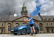 8 June 2015; Pictured is Dublin footballer Denis Bastick celebrating the launch of Summer Showtime for Toyota, the official car partner to Dublin GAA, which begins on 10th June and runs until 13th June. The annual Showtime event will see Toyota showcase its full '152' commercial and passenger model line-up including the new Avensis, the new Auris and the RAV4, and providing entertainment and fun activities for all the family. During Showtime, Toyota dealers are also offering a trade up allowance offer of up to €3,000 on passenger cars registered by July 31st, or three years free servicing on passenger cars ordered before June 19th. For further information www.toyota.ie. Royal Hospital Kilmainham, Dublin. Picture credit: Ramsey Cardy / SPORTSFILE