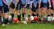 8 June 2015; Scoil Lorcán players carry their helmets and hurls as the line up to collect their medals after the game. Scoil Lorcán, Monkstown, v St Brigid's GNS Palmerstown. Sciath INTO. Allianz Cumann na mBunscol Finals, Croke Park, Dublin. Picture credit: Piaras Ó Mídheach / SPORTSFILE