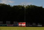 9 June 2015; St. Patrick's Athletic players observe a minute's silence in memory of former Director of St. Patrick's Athletic Richard Black. SSE Airtricity League Premier Division, St. Patrick's Athletic v Bohemians FC, Richmond Park, Dublin. Picture credit: David Maher / SPORTSFILE