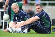 7 August 2008; Ireland's Alan Quinlan, right, and Leo Cullen sit out squad training. Presentation Brothers College Sports Grounds, Dennehy's Cross, Cork. Picture credit: Stephen McCarthy / SPORTSFILE