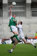 3 August 2008; Mark Murphy, Fermanagh, in action against Dermot Earley, Kildare. All-Ireland Senior Football Championship Qualifier, Round 3, Fermanagh v Kildare, Croke Park, Dublin. Picture credit: Oliver McVeigh / SPORTSFILE
