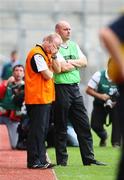 3 August 2008; Fermanagh manager Malachy O'Rourke, right, and trainer Leo McBride on the sideline. All-Ireland Senior Football Championship Qualifier, Round 3, Fermanagh v Kildare, Croke Park, Dublin. Picture credit: Oliver McVeigh / SPORTSFILE