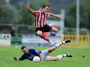 7 August 2008; Michael Liddle, Sunderland, in action against Ian Rossiter, Athlone Town. Pre-season friendly, Athone Town v Sunderland, Lisseywoolen, Athlone, Co. Westmeath. Picture credit: Pat Murphy / SPORTSFILE