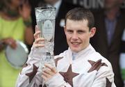 31 July 2008; Jockey Paul Townend after winning the Guinness Galway Hurdle Handicap onboard Indian Pace. Galway Racing Festival - Thursday, Ballybrit, Co. Galway. Picture credit: Stephen McCarthy / SPORTSFILE