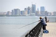 10 June 2015; Locals fish in the Caspian Sea, Baku. 2015 European Games Previews, Baku, Azerbaijan. Picture credit: Stephen McCarthy / SPORTSFILE