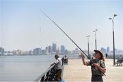 10 June 2015; Locals fish in the Caspian Sea, Baku. 2015 European Games Previews, Baku, Azerbaijan. Picture credit: Stephen McCarthy / SPORTSFILE