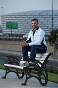 10 June 2015; Peter Egan, of the Canoe Sprint team, who will represent Ireland in the Men's Kayak Single (K1) 5000m, Double (K2) 1000m and Kayak Double (K2) 200m event, poses for a portrait in front of the Olympic Stadium ahead of the 2015 European Games in Baku, Azerbaijan. Picture credit: Stephen McCarthy / SPORTSFILE