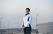 10 June 2015; Jenny Egan, who will represent Ireland in the Women's Kayak Single (K1) 200m, Kayak Single (K1) 500m and Kayak Single (K1) 5000m event, in front of the Olympic Stadium ahead of the 2015 European Games in Baku, Azerbaijan. Picture credit: Stephen McCarthy / SPORTSFILE