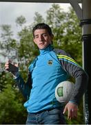 11 June 2015; Tipperary U21 footballer Colin O’Riordan with the EirGrid U21 Player of the Year Award for his outstanding performances throughout the EirGrid GAA Football U21 All-Ireland Championship. Herbert Park Hotel, Dublin. Picture credit: Brendan Moran / SPORTSFILE