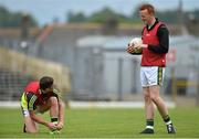 11 June 2015; Kerry's Jonathan Lyne, left, and Johnny Buckley in conversation during squad training. Fitzgerald Stadium, Killarney, Co. Kerry. Picture credit: Diarmuid Greene / SPORTSFILE