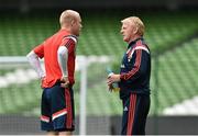 12 June 2015; Scotland manager Gordon Strachan in conversation with Steven Naismith during squad training. Scotland Squad Training, Aviva Stadium, Lansdowne Road, Dublin. Picture credit: Matt Browne / SPORTSFILE