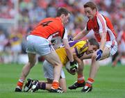 9 August 2008; Ciaran Lyng, Wexford, in action against Finnian Moriarty, left, and Charlie Vernon, Armagh. GAA Football All-Ireland Senior Championship Quarter-Final, Armagh v Wexford, Croke Park, Dublin. Picture credit: Pat Murphy / SPORTSFILE