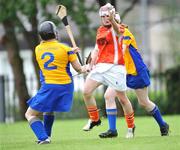 9 August 2008; Michelle McGuigan, Armagh, in action against Eimear Farrell, Roscommon. Gala All-Ireland Junior Championship - Nancy Murray Cup Semi-Finals, Armagh v Roscommon, Naomh Peregrine, Blakestown, Co. Dublin. Picture credit: Ray Lohan / SPORTSFILE *** Local Caption ***