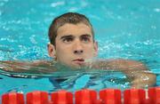 11 August 2008; Michael Phelps, USA, after he had set a  new Olympic record of 1:53.70 in the heats of the men's 200m butterfly. Beijing 2008 - Games of the XXIX Olympiad, National Aquatic Centre, Olympic Green, Beijing, China. Picture credit: Ray McManus / SPORTSFILE