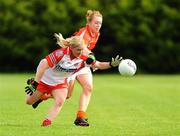 9 August 2008; Catriona McGahan, Tyrone, in action against Marion McGuinness, Armagh. TG4 All-Ireland Ladies Senior Football Championship Qualifier, Round 2, Tyrone v Armagh, Dromard GAA Club, Legga, Co. Longford. Picture credit: Matt Browne / SPORTSFILE