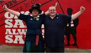 12 June 2015; Scottish supporters Andrew Troup and Shaun Rough at the St Patrick's Athletic v Limerick FC game. SSE Airtricity League Premier Division, St Patrick's Athletic v Limerick FC, Richmond Park, Dublin. Picture credit: Matt Browne / SPORTSFILE