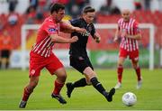 12 June 2015; Gavin Peers, Sligo Rovers, left, in action against Ronan Finn, Dundalk. SSE Airtricity League Premier Division, Sligo Rovers v Dundalk, The Showgrounds, Sligo. Picture credit: Seb Daly / SPORTSFILE